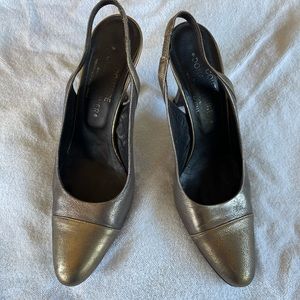 Donald J Pliner metallic bronze and gold slingbacks size 8
